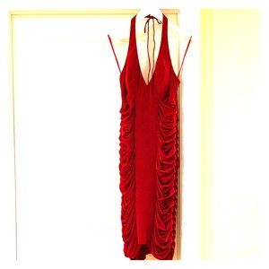 🔥Sue Wong Red Bodycon Halter Dress